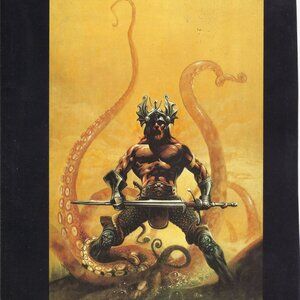 Chris Achilleos 2 sided Book Page Print - Darkness Weaves / Land of Terror